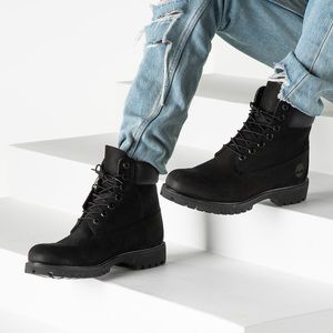 Black timberland men boots